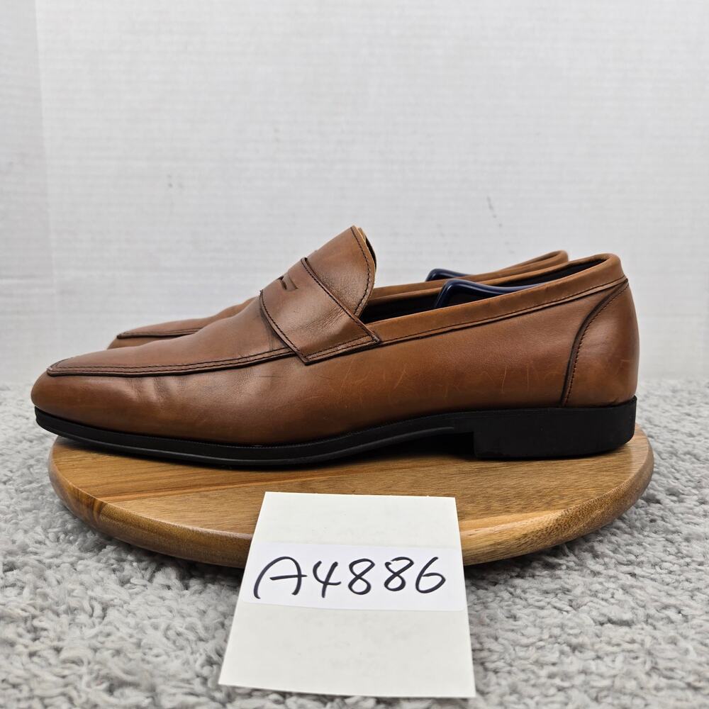 Allen Edmonds Mens 12EEE Wide Georgetown Brown Leather Casual Daily Penny Loafer